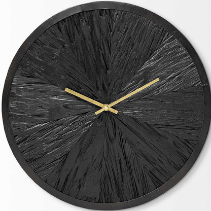 16.5" Round Large Black Modern Wall Clock-2