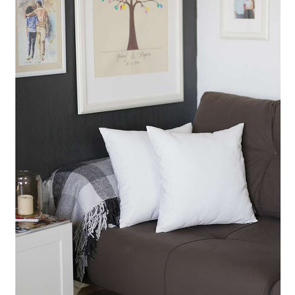 Set of 2 White Modern Square Throw Pillows-0