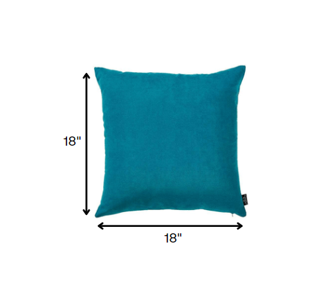 Set of 2 Teal Modern Square Throw Pillows-2