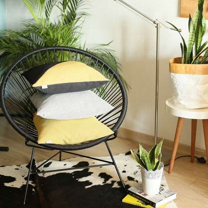 Yellow and Black Diagonal Decorative Throw Pillow-4