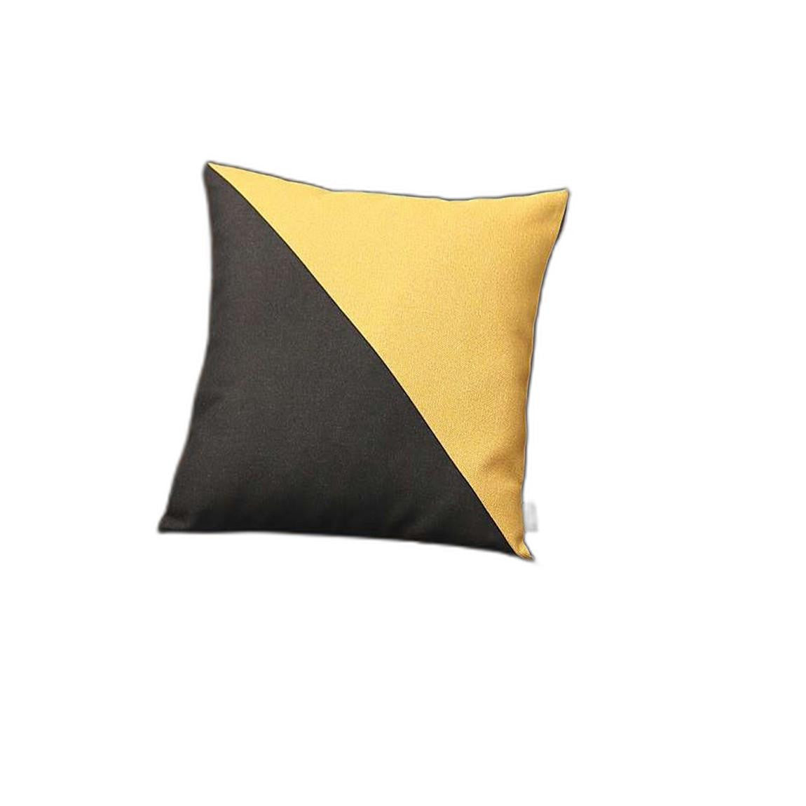 Yellow and Black Diagonal Decorative Throw Pillow-0