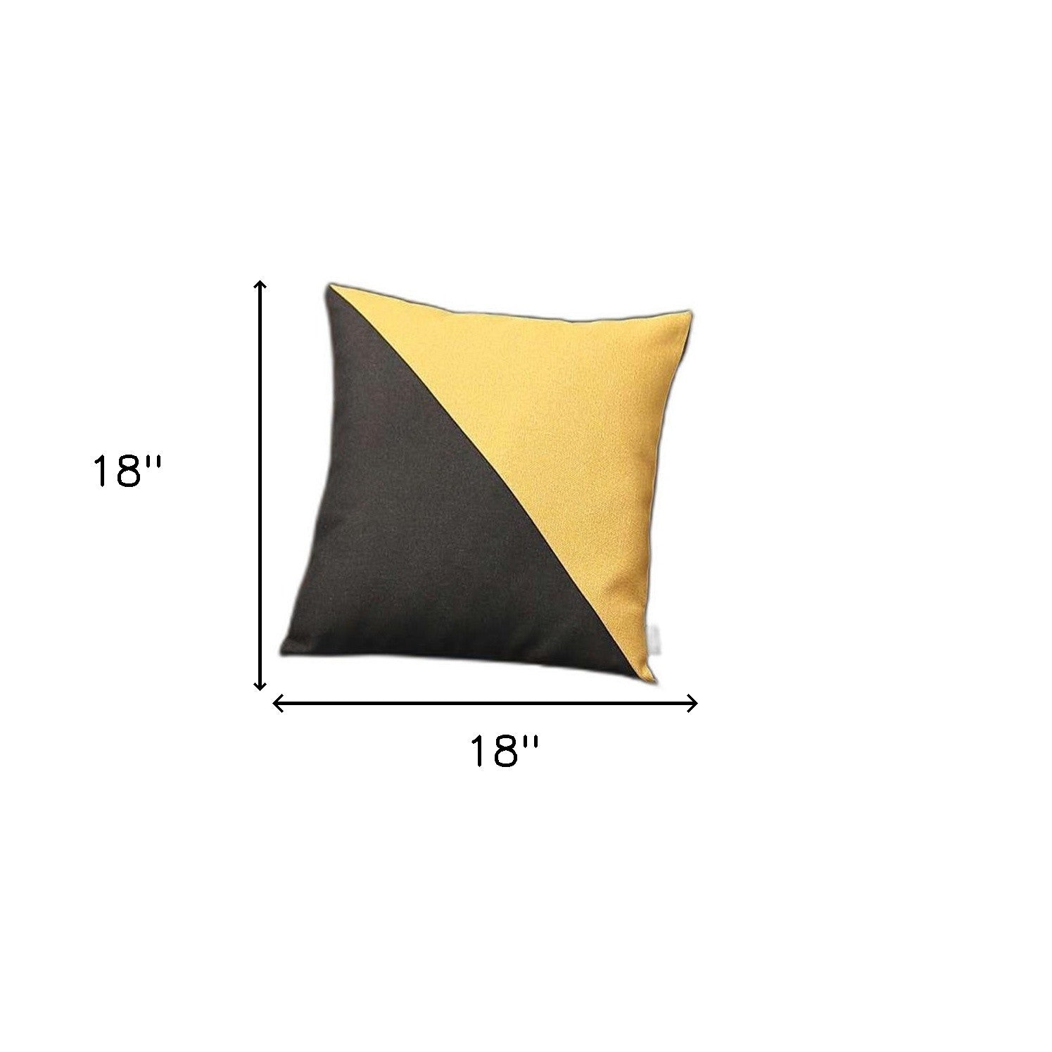 Yellow and Black Diagonal Decorative Throw Pillow-6