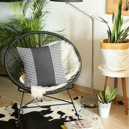 Black Houndstooth Decorative Throw Pillow-1