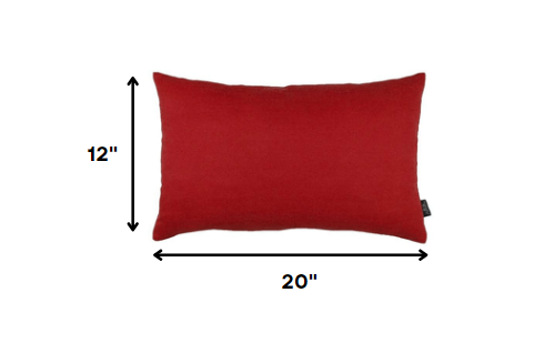Set of 2 Red Modern Lumbar Throw Pillows-1