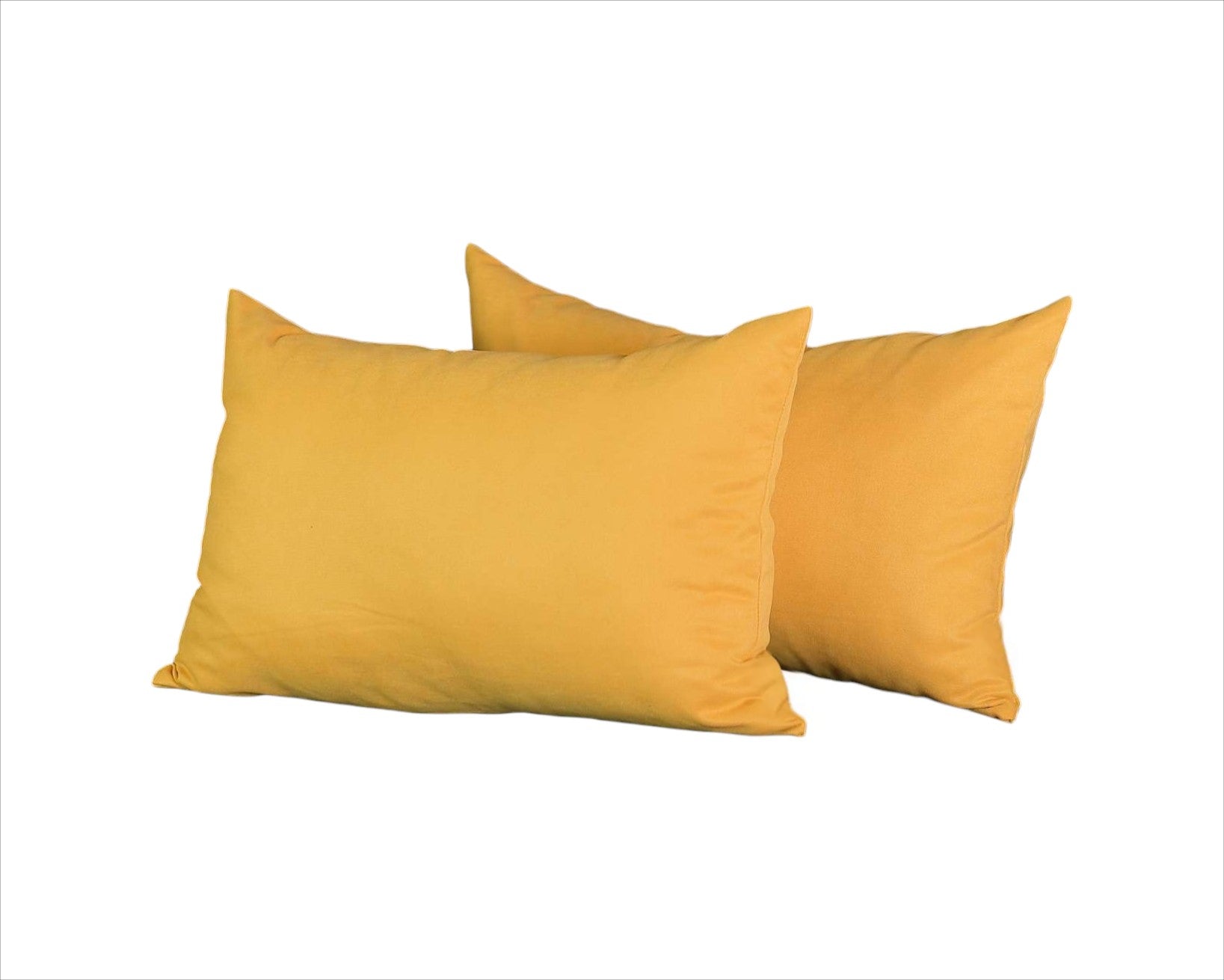Set of 2 Yellow Modern Lumbar Throw Pillows-1