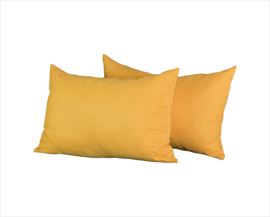 Set of 2 Yellow Modern Lumbar Throw Pillows-1
