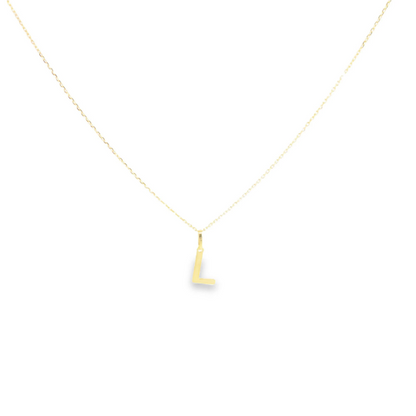 14K Solid Gold Personalized Letter Pendant Necklace-4