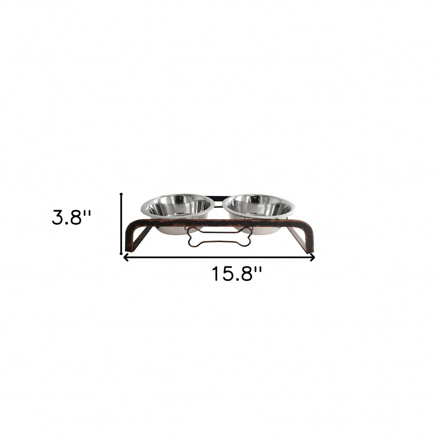 Rustic Elevated 16oz Two Bowl Dog Feeding Station-4