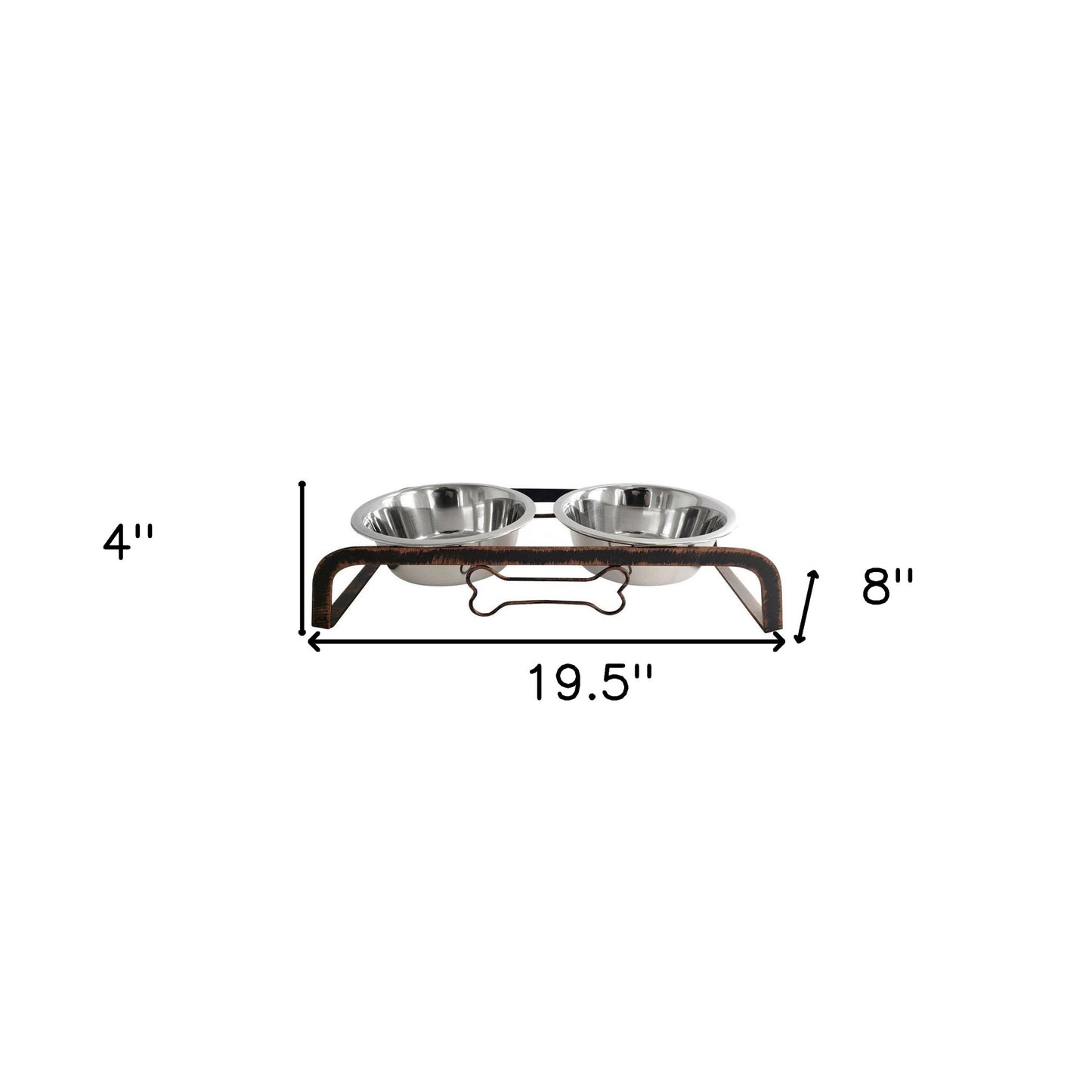 Rustic Elevated 32oz Two Bowl Dog Feeding Station-3