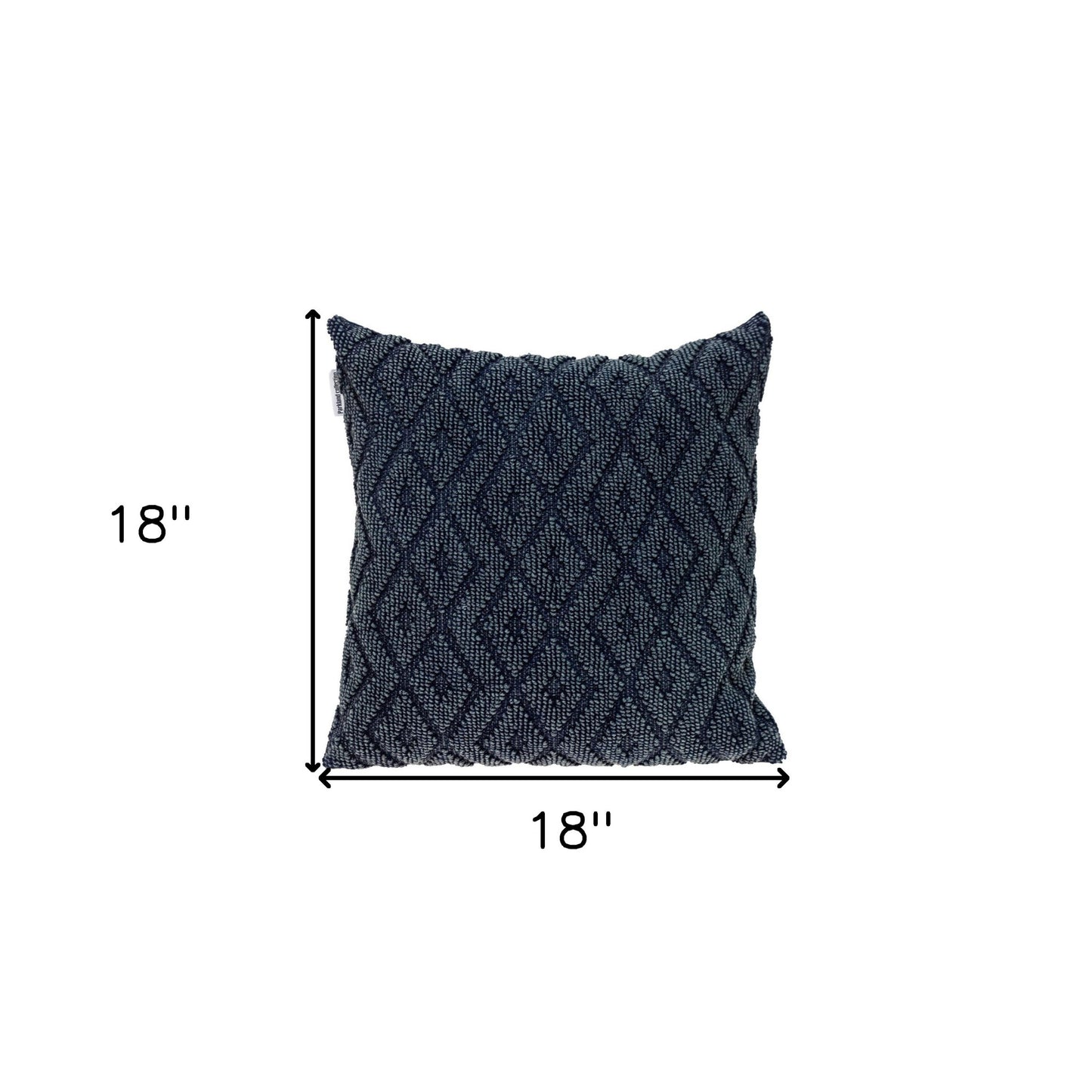 Jacquard Diamond Pattern Decorative Navy Throw Pillow-2