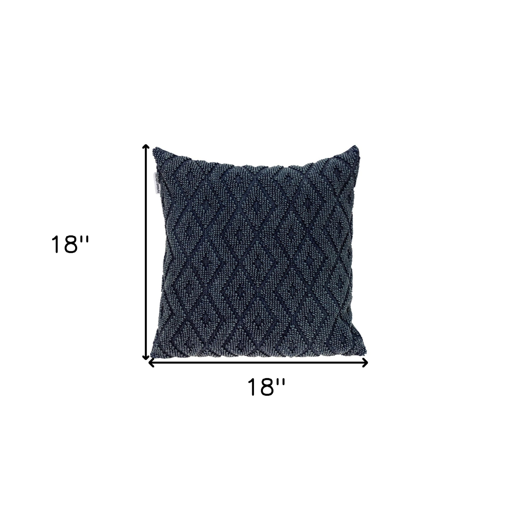 Jacquard Diamond Pattern Decorative Navy Throw Pillow-2