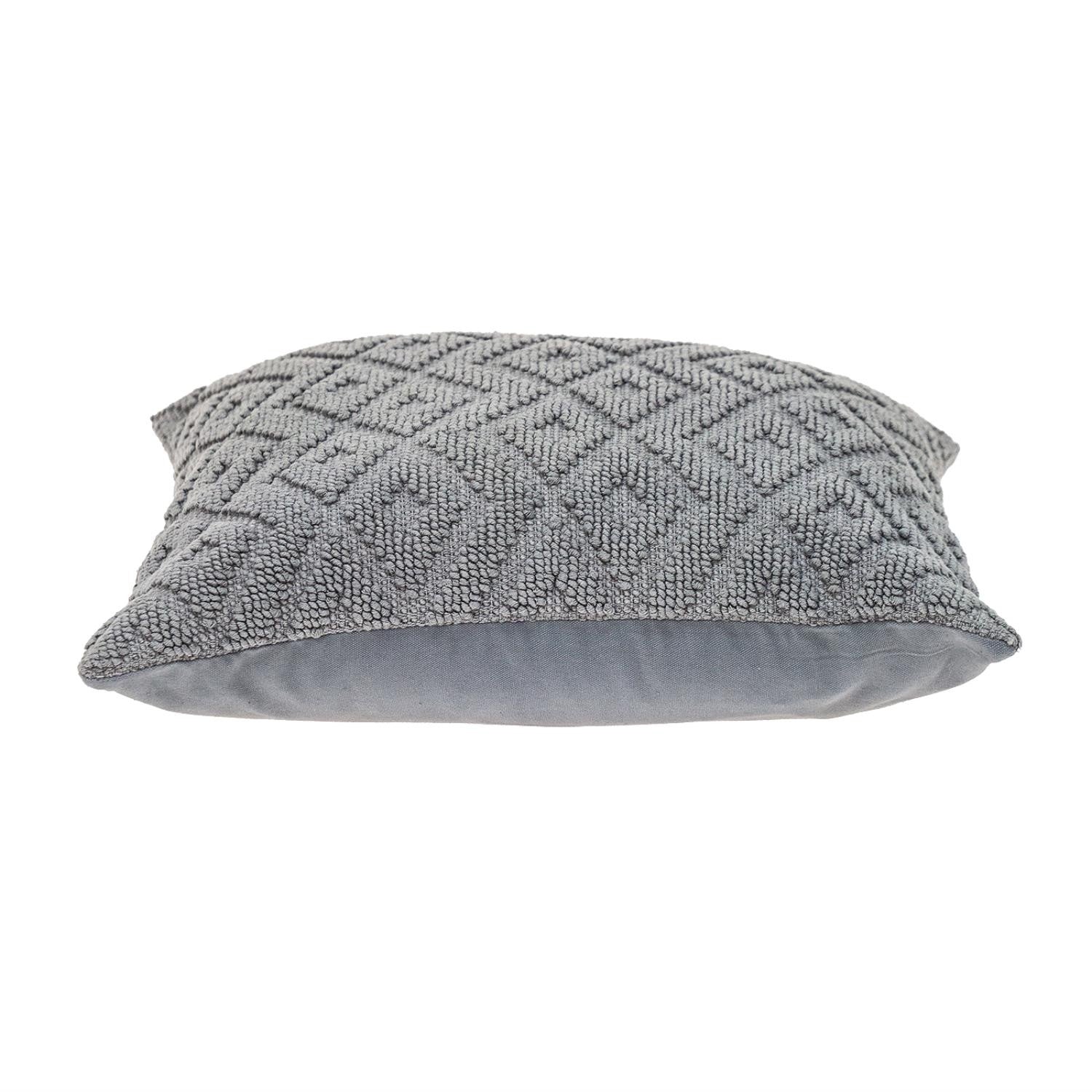 Jacquard Diamond Pattern Decorative Gray Throw Pillow-4