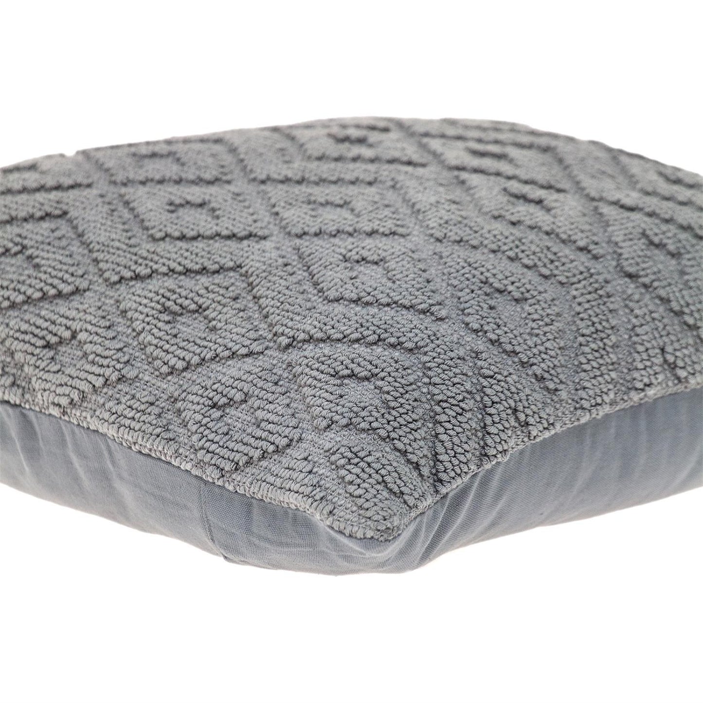 Jacquard Diamond Pattern Decorative Gray Throw Pillow-5