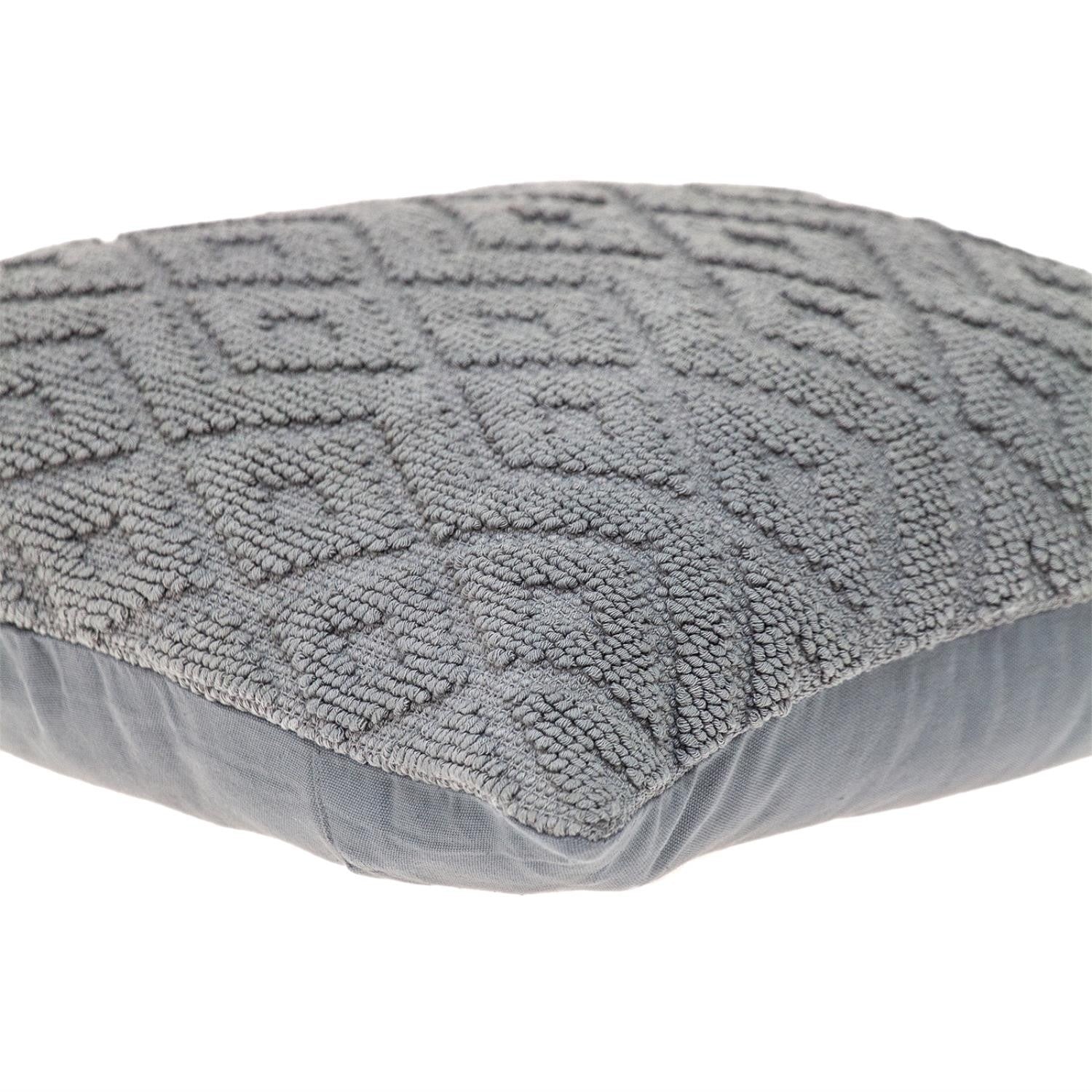 Jacquard Diamond Pattern Decorative Gray Throw Pillow-5