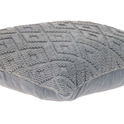 Jacquard Diamond Pattern Decorative Gray Throw Pillow-5