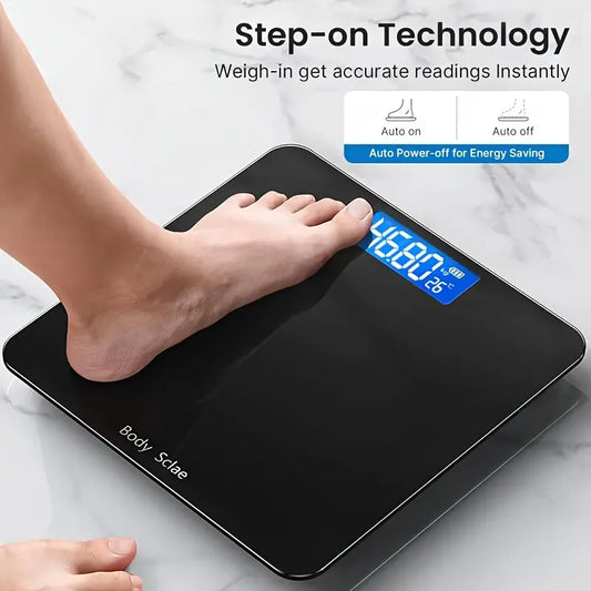 Ultra Slim Digital Bathroom Scale - Most Accurate Body Weight Scales Large Backlit Display | Black-1