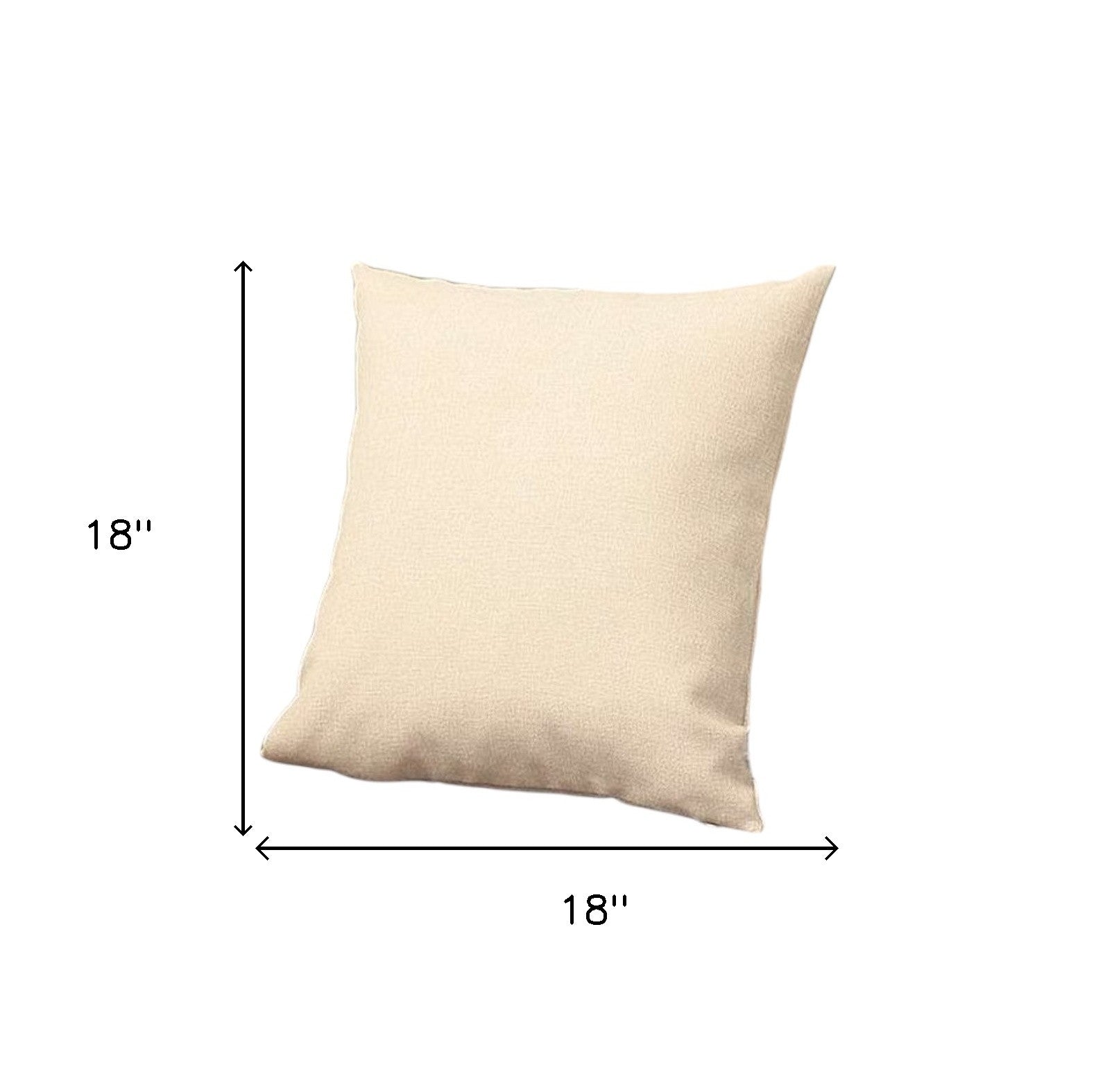 Set of Two 18" Ivory Fabric Throw Pillows-3