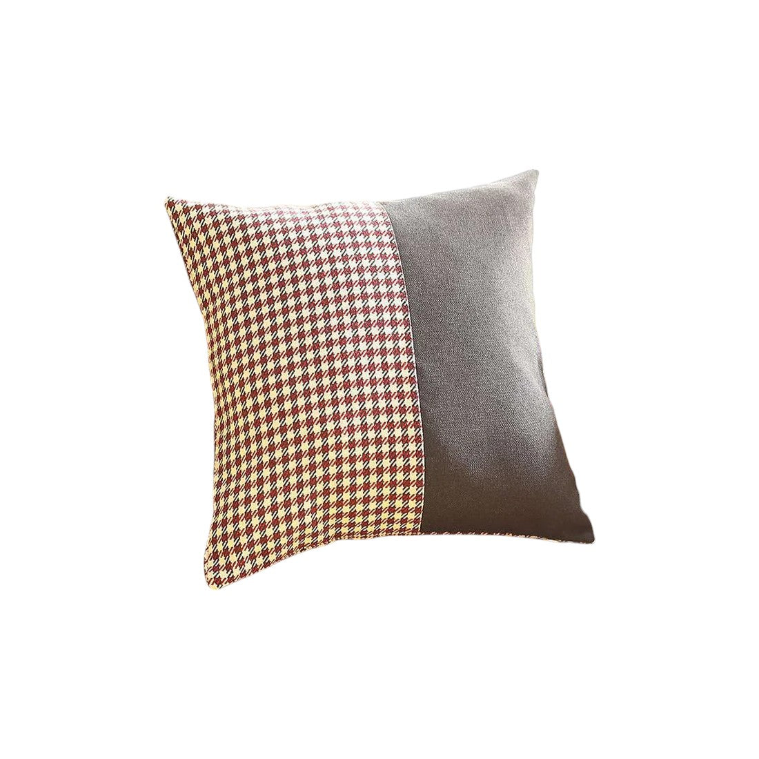 Set of Four 18" Black And Red Houndstooth Throw Pillows-2