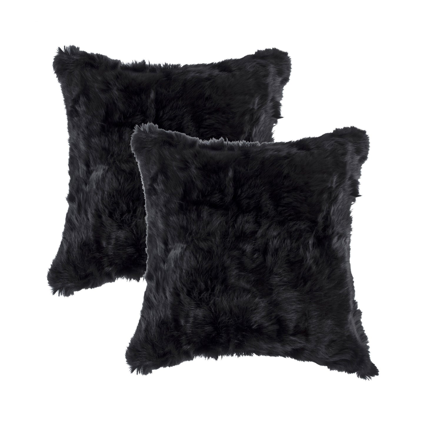 Set of Two 18" Black Throw Pillows-1