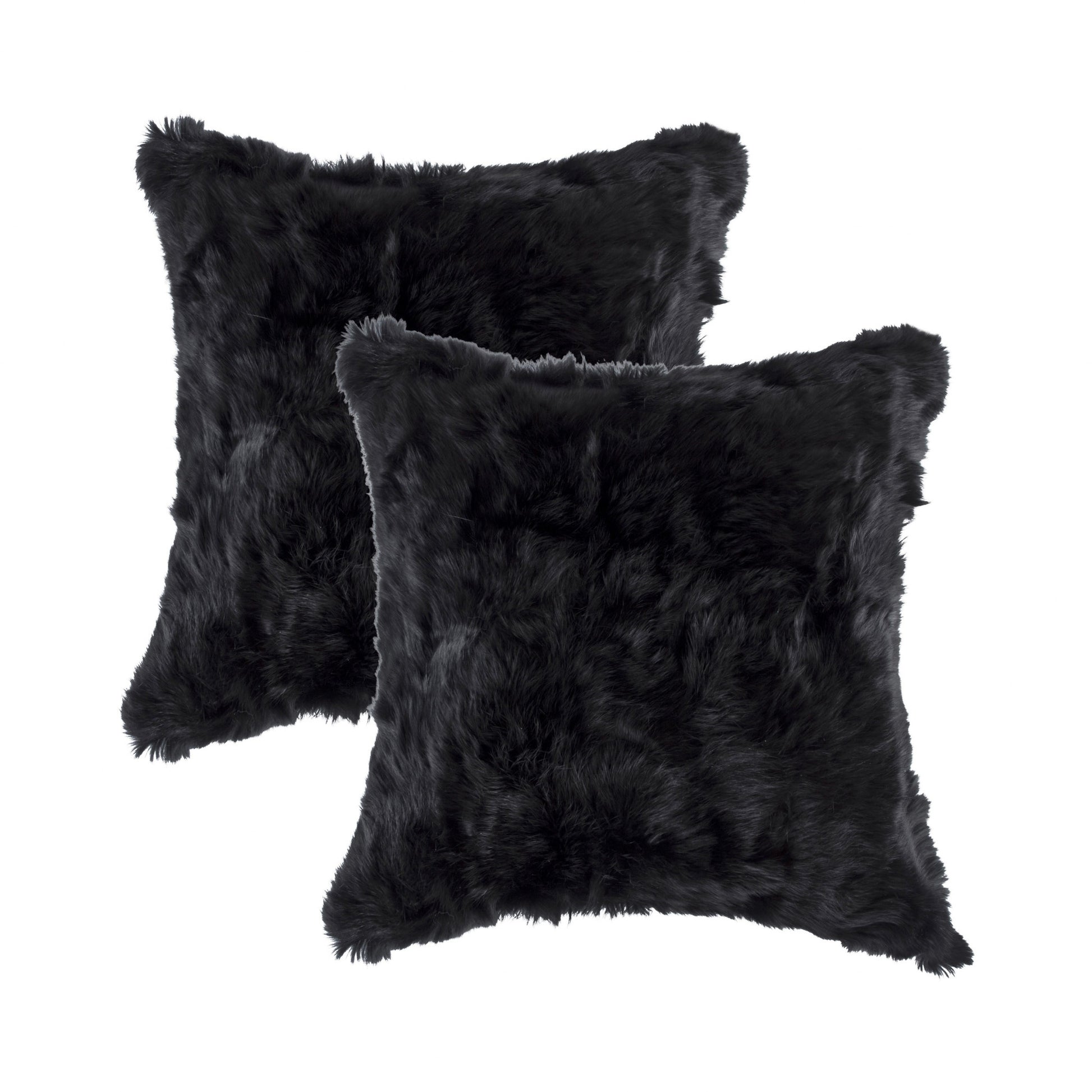 Set of Two 18" Black Throw Pillows-1