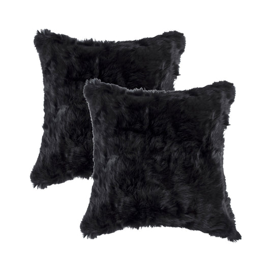 Set of Two 18" Black Throw Pillows-1