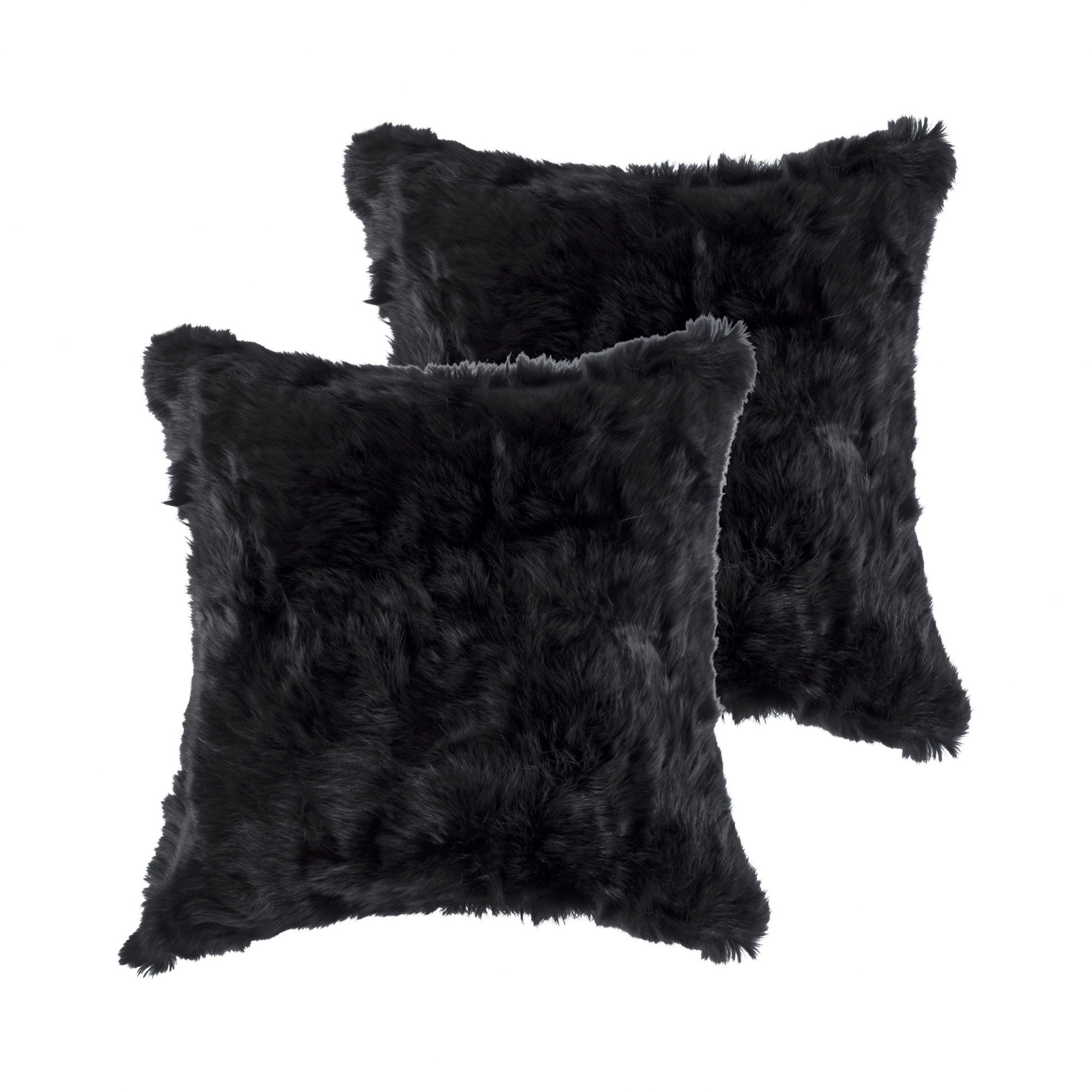 Set of Two 18" Black Throw Pillows-3