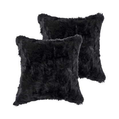 Set of Two 18" Black Throw Pillows-3