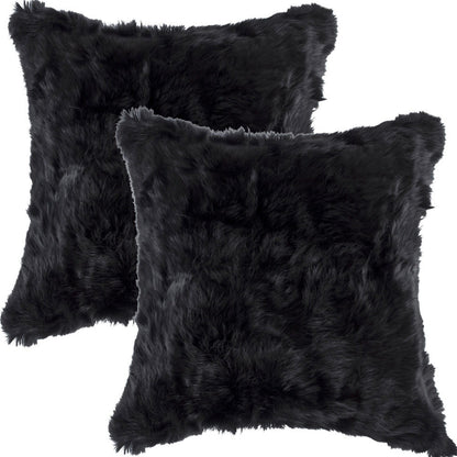 Set of Two 18" Black Throw Pillows-2