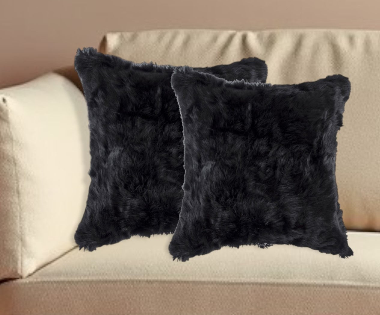 Set of Two 18" Black Throw Pillows-0
