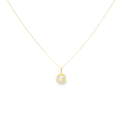 14K Solid Gold Personalized Letter Pendant Necklace-2