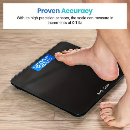 Ultra Slim Digital Bathroom Scale - Most Accurate Body Weight Scales Large Backlit Display | Black-2