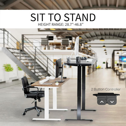 60" Black Electric Stand Up Desk Adjustable-4