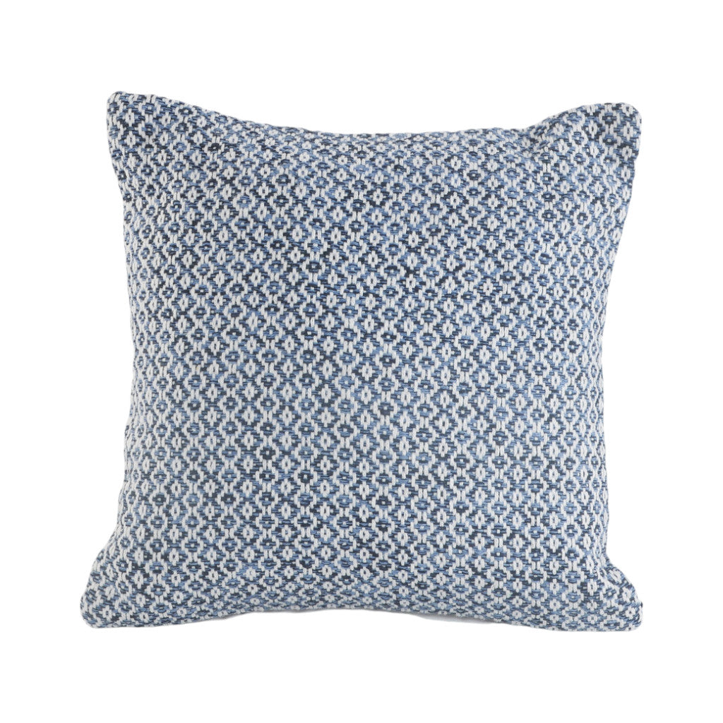 Set of Two Blue Chevron Cotton Throw Pillows-2