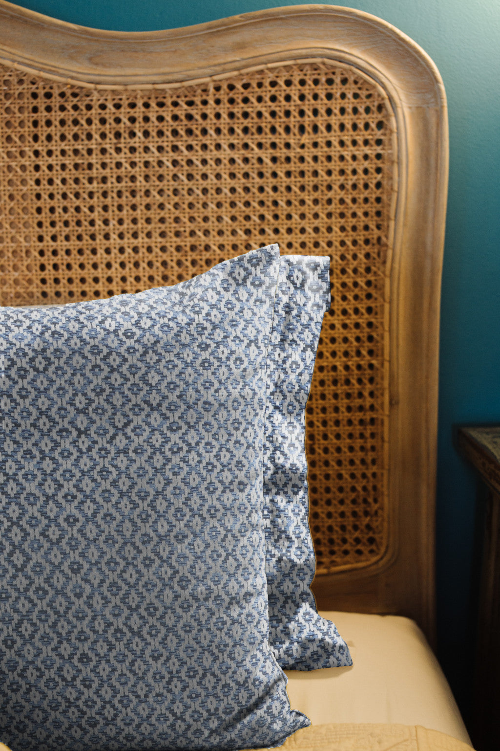 Set of Two Blue Chevron Cotton Throw Pillows-7