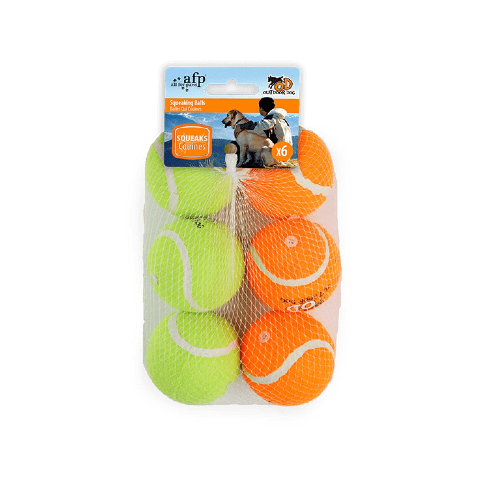 6 Pack Squeaking Tennis Ball - 6.5cm Squeaky Dog Puppy Play Fetch Outdoor Toy-0