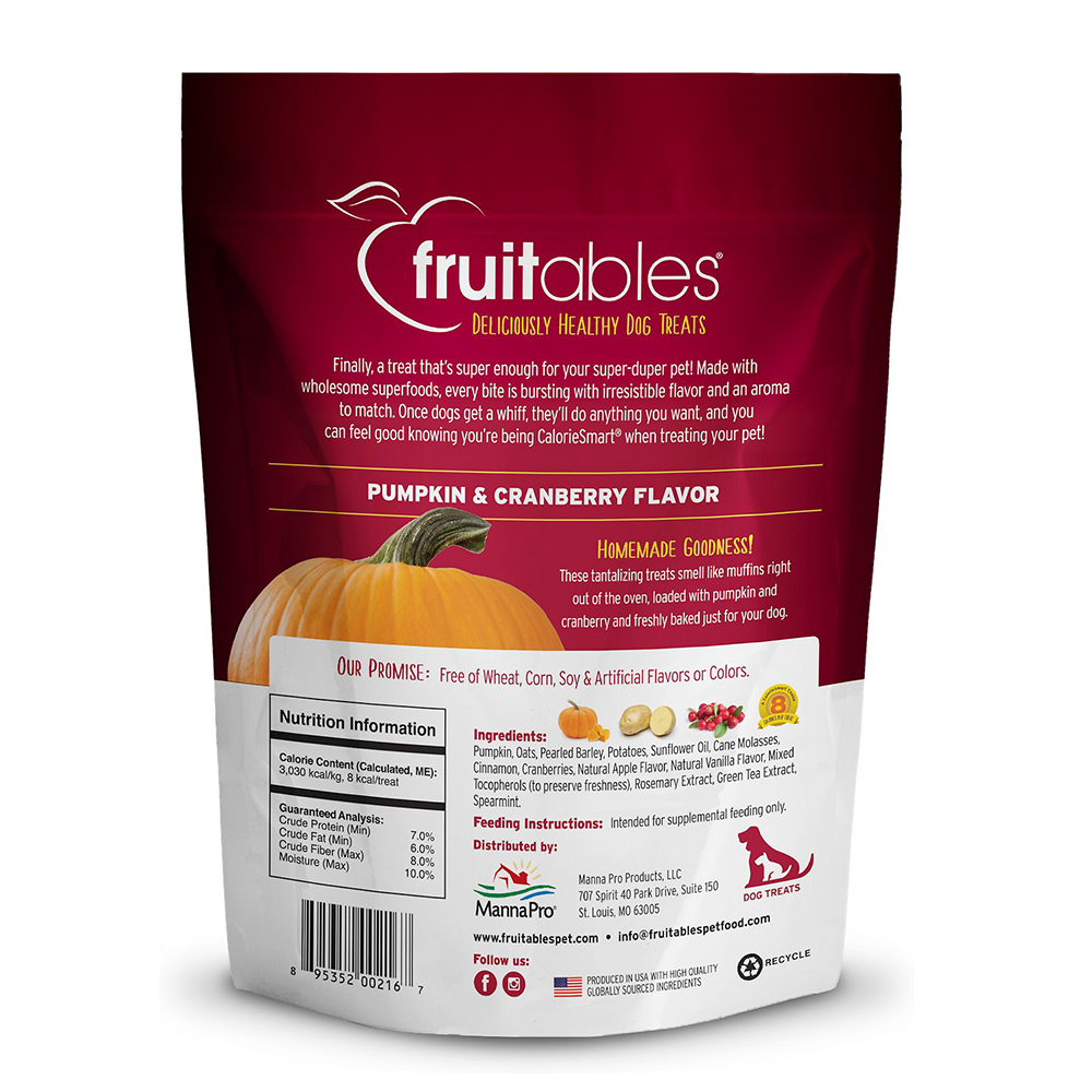 Fruitables Pumpkin & Cranberry Mix Dog Treats (8x7 Oz)-6