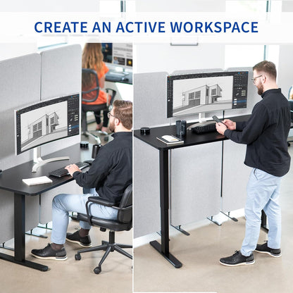 60" Black Electric Stand Up Desk Adjustable-3