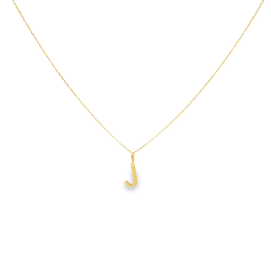 14K Solid Gold Personalized Letter Pendant Necklace-3