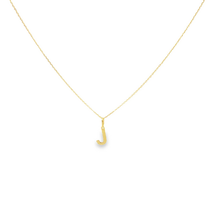 14K Solid Gold Personalized Letter Pendant Necklace-3