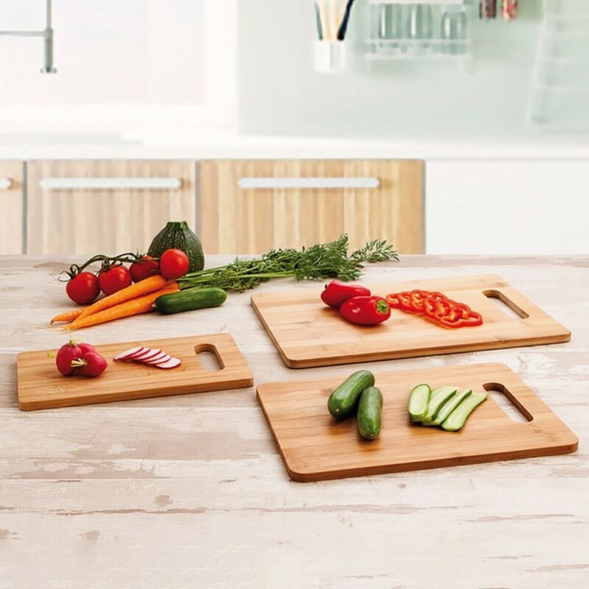 Cutting board Quid Renova Bamboo Brown Wood-5