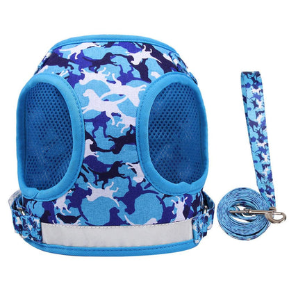 Reflective Adventure Pet Harness With Printed Leash-4