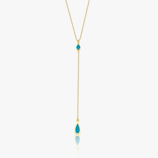 Raindrop Lariat Necklace in 14K Gold-0