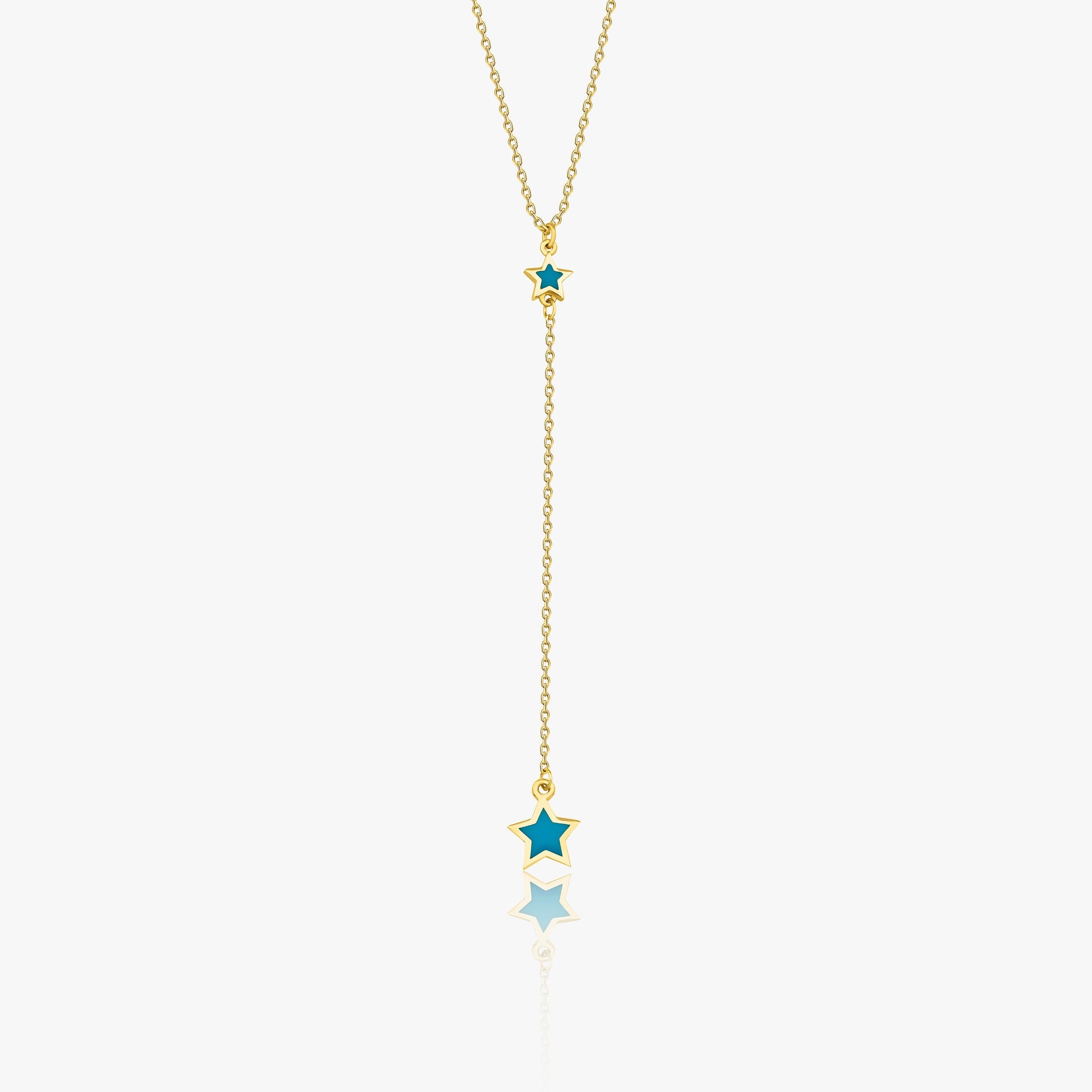 Star Lariat Necklace in 14K Gold-0