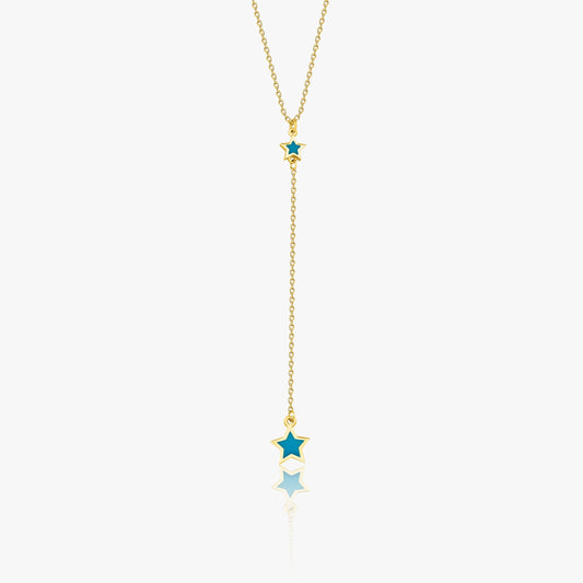 Star Lariat Necklace in 14K Gold-0