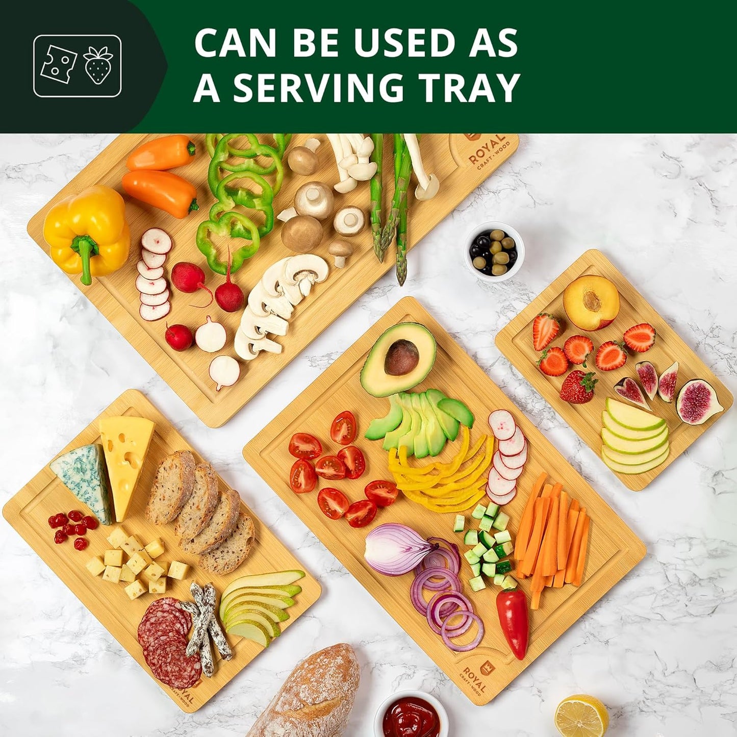 Cutting Board Set of 4, Bamboo-6