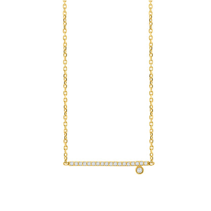Dot & Line Necklace- 18K Gold with Diamonds-3