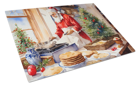 Cookies with Santa Claus Babbo Natale Glass Cutting Board-0
