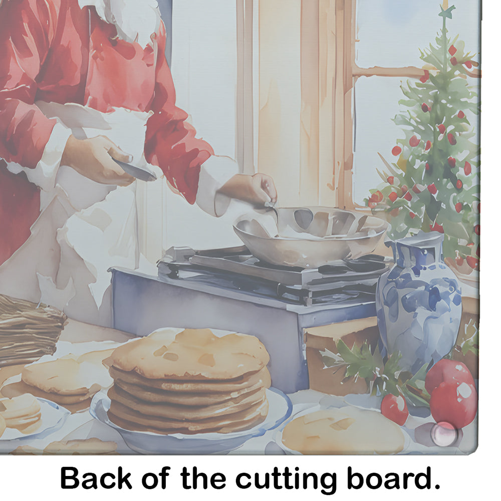 Cookies with Santa Claus Babbo Natale Glass Cutting Board-4