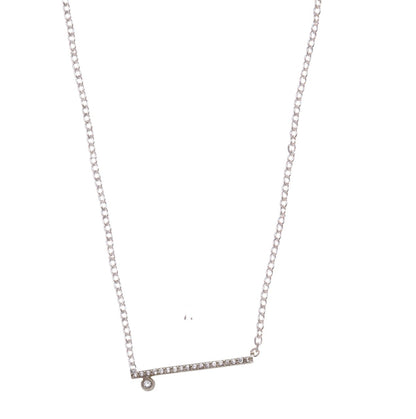 Dot & Line Necklace- 18K Gold with Diamonds-11