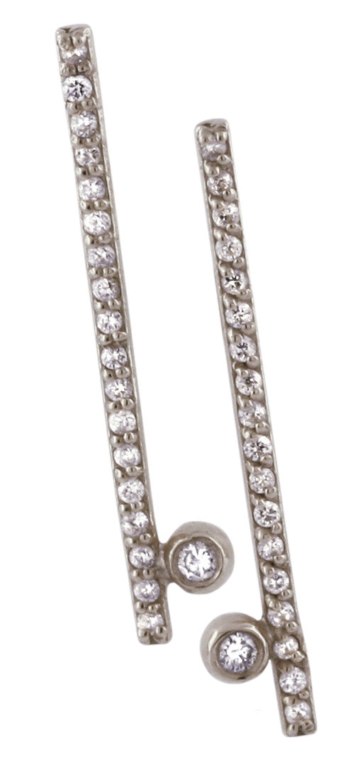 Dot & Line Necklace- 18K Gold with Diamonds-6